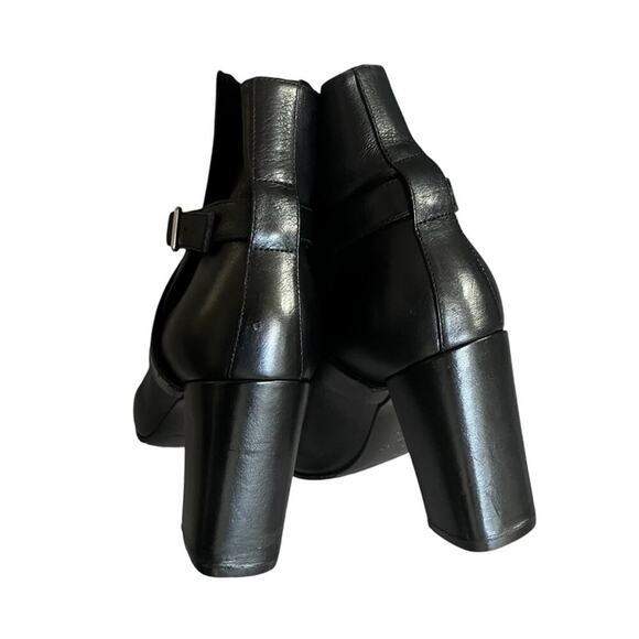 Saint Laurent Babies 90 Leather Cross Strap Ankle Boots Booties Black 38/ 8 - Picture 9 of 10